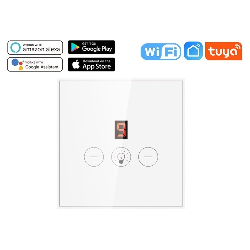 Wifi Dimmer Switch Touch Glass Panel with display