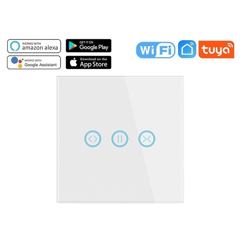 UK EU Standard Smart Curtain Switch Double Shutters Controller Blinds Switch ZigBee