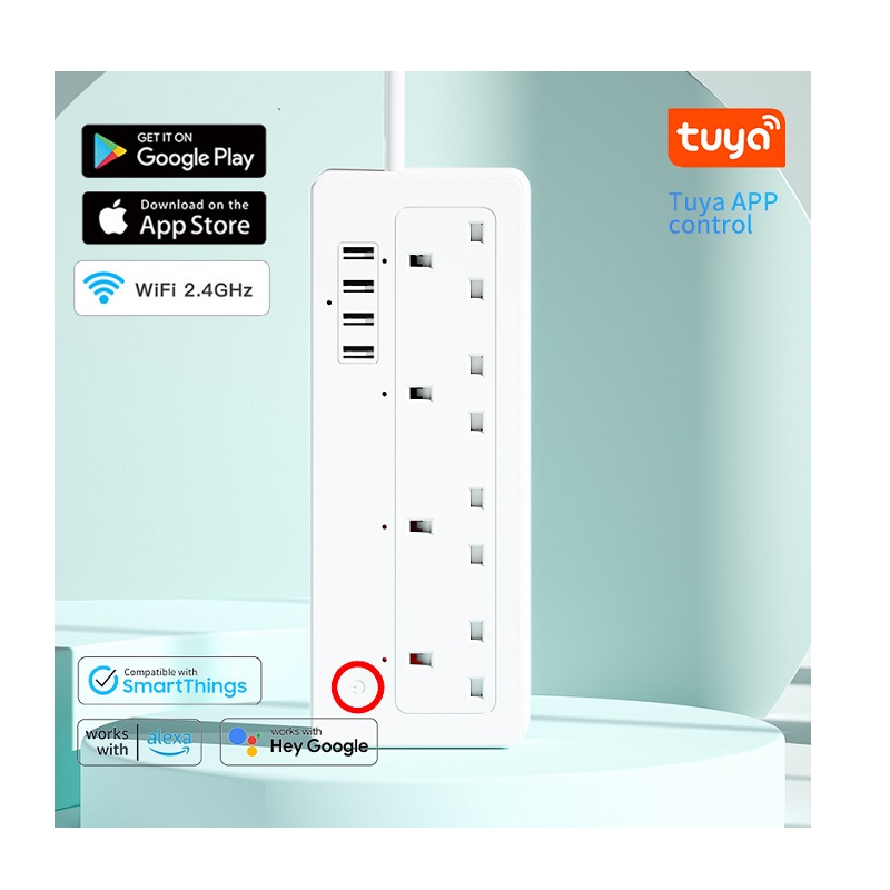 Smart WIFI UK Power Strip Zigbee Extension Plug with USBC