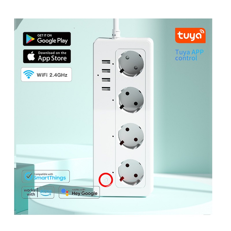 Smart WIFI EU Power Strip Zigbee Extension Plug with USBC