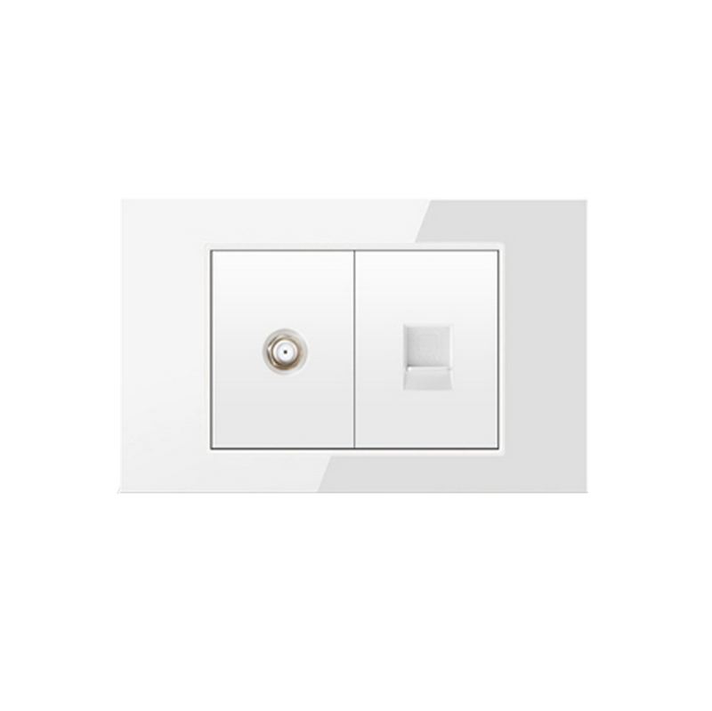 US AU Data Socket RJ45 Outlet with Glass Panel